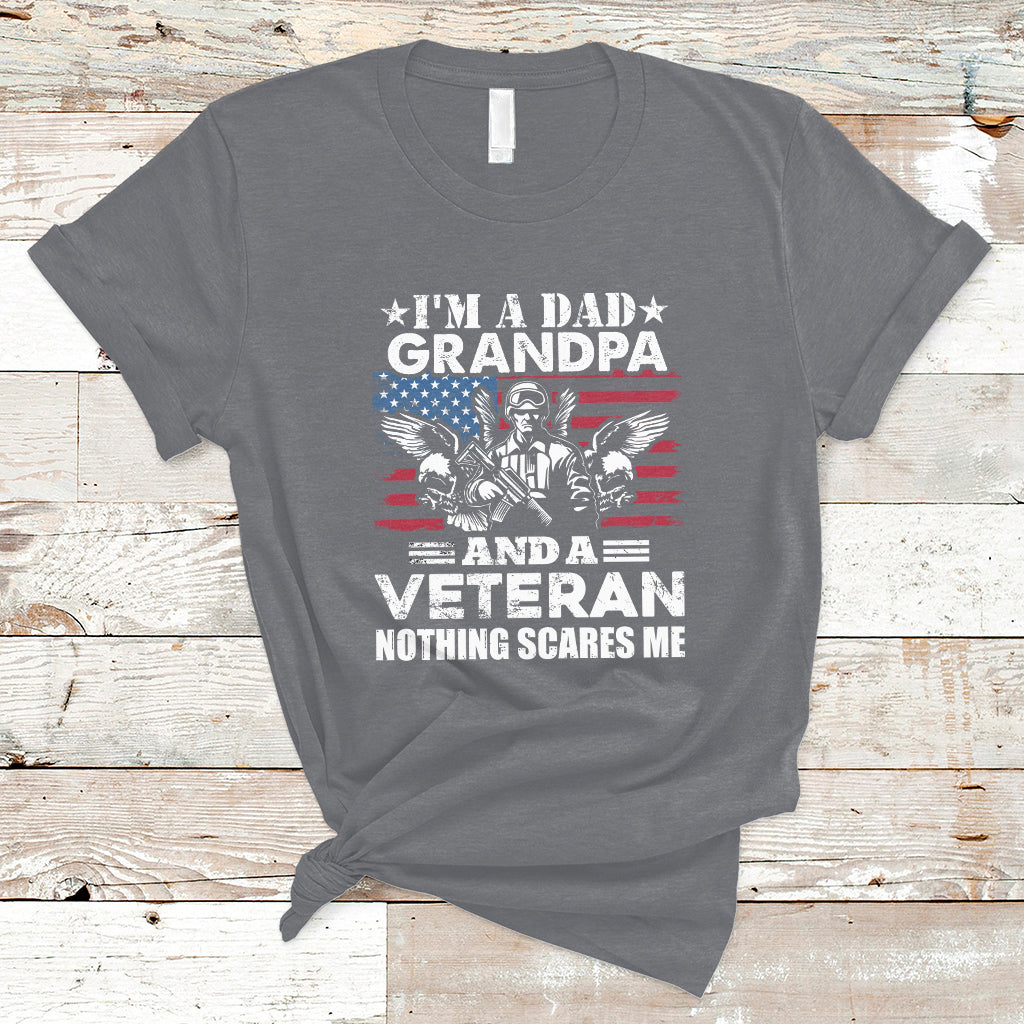 I'm A Dad Grandpa And A Veteran Funny For Papa Grandpa Pride T-Shirt - Wonder Print Shop
