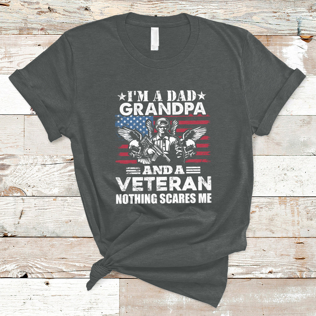 I'm A Dad Grandpa And A Veteran Funny For Papa Grandpa Pride T-Shirt - Wonder Print Shop