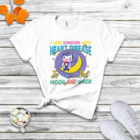 Unicorn I Love Someone With Heart Disease To The Moon & Back T Shirt - Wonder Print Shop