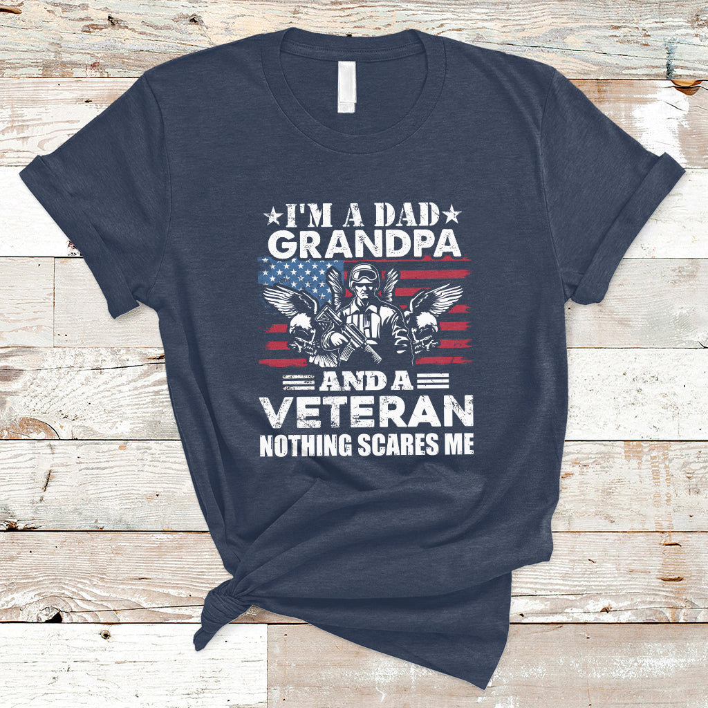 I'm A Dad Grandpa And A Veteran Funny For Papa Grandpa Pride T-Shirt - Wonder Print Shop