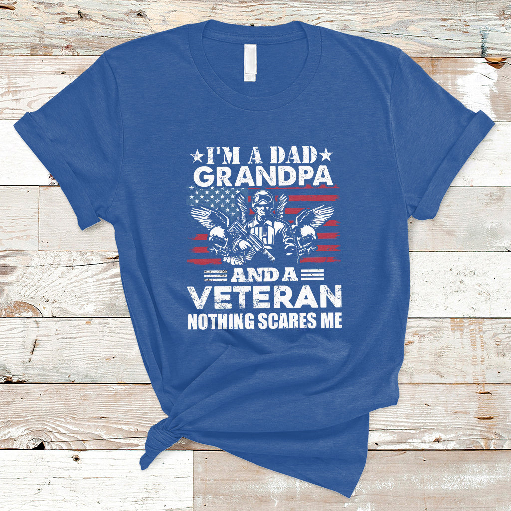 I'm A Dad Grandpa And A Veteran Funny For Papa Grandpa Pride T-Shirt - Wonder Print Shop