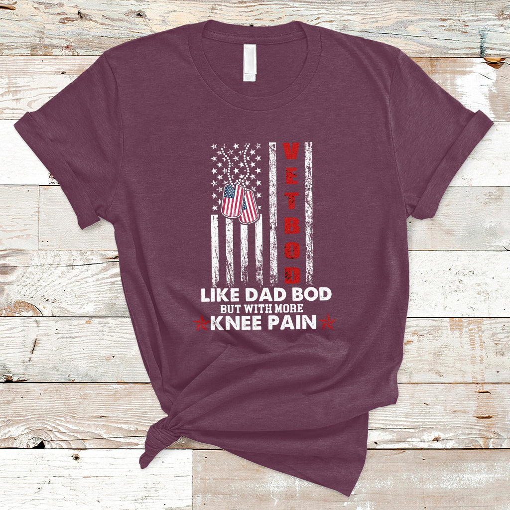 Vetbod Like Dad Bod But With More Knee Pain Patriotic Dog Tag T-Shirt - Wonder Print Shop