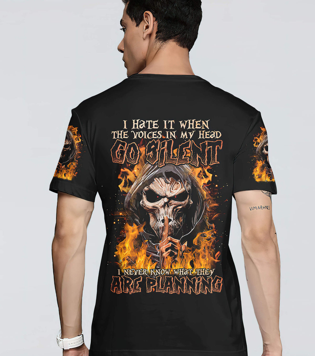 I Hate It When The Voices In My Head Skull T Shirt - Wonder Print Shop