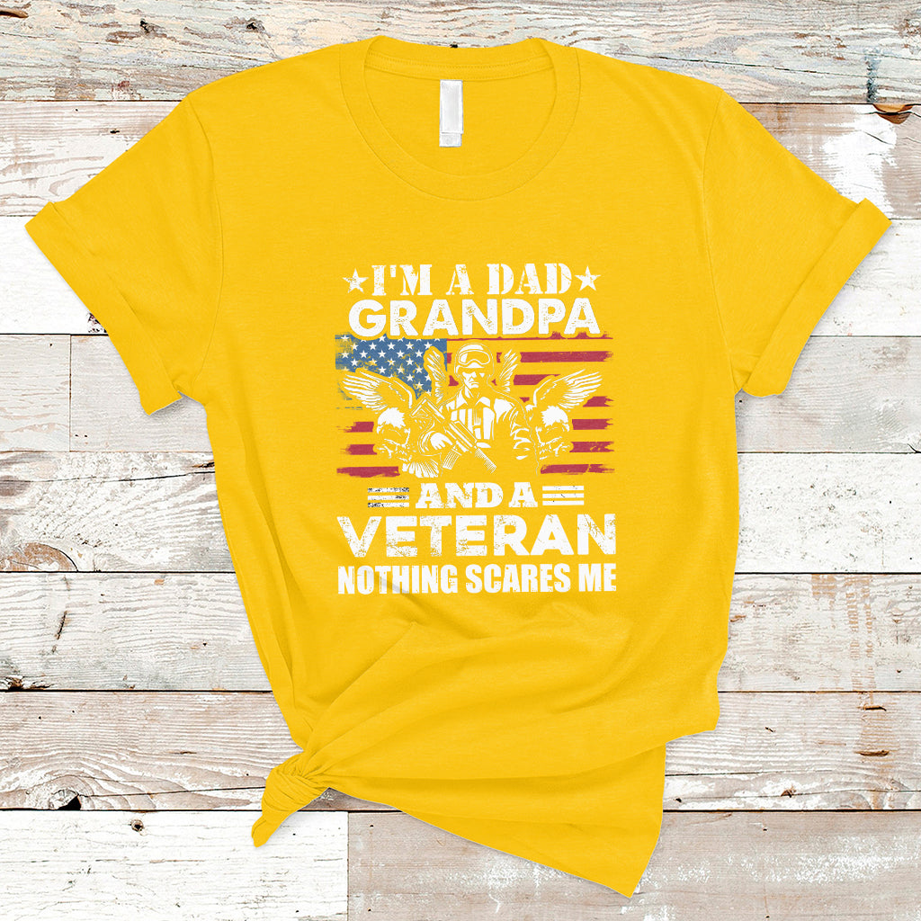 I'm A Dad Grandpa And A Veteran Funny For Papa Grandpa Pride T-Shirt - Wonder Print Shop