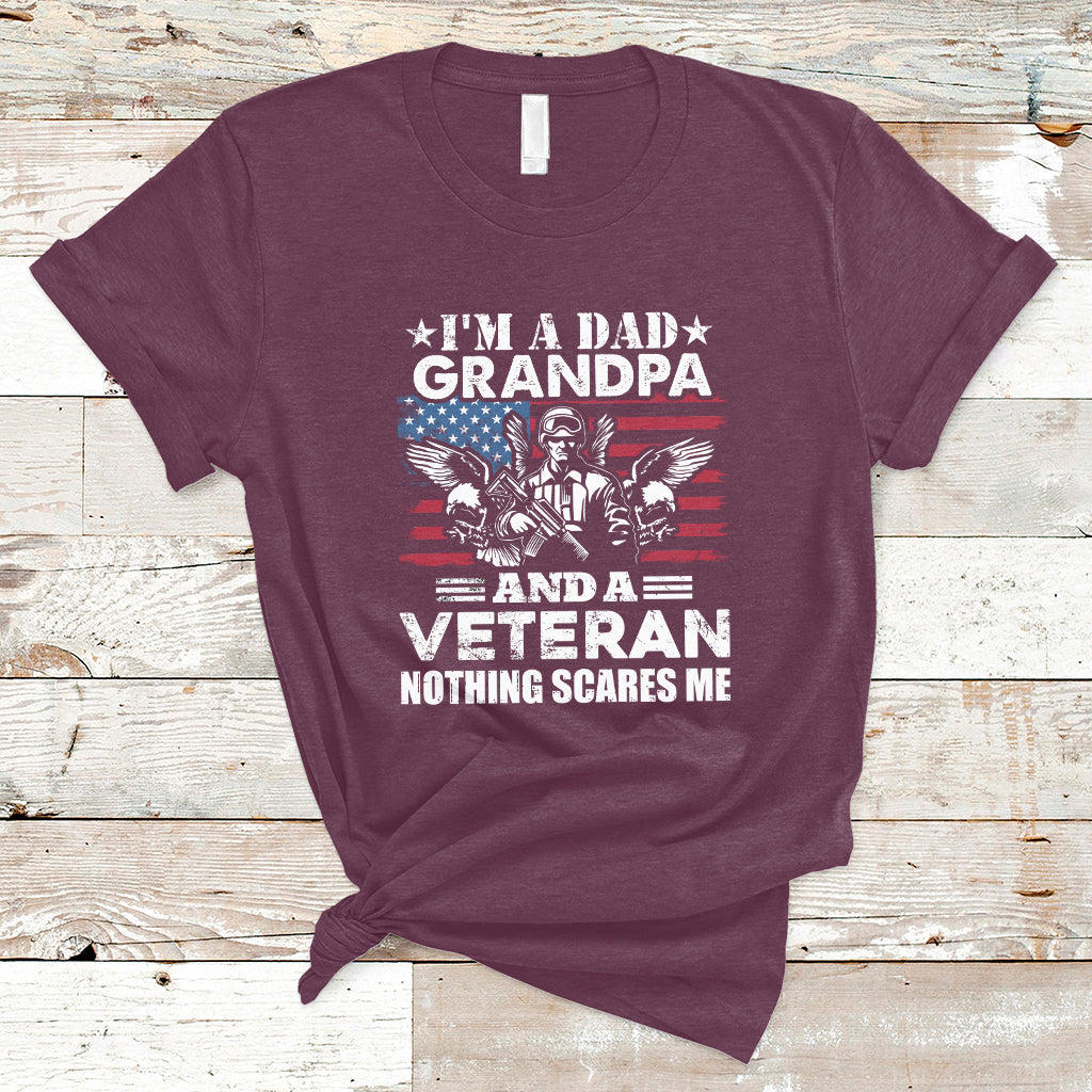 I'm A Dad Grandpa And A Veteran Funny For Papa Grandpa Pride T-Shirt - Wonder Print Shop