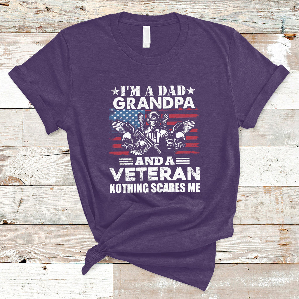 I'm A Dad Grandpa And A Veteran Funny For Papa Grandpa Pride T-Shirt - Wonder Print Shop