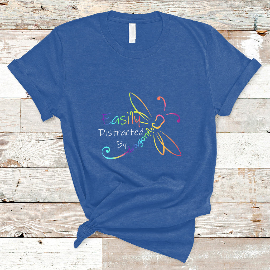 Easily Distracted By Dragonflies Insect Lovers T Shirt - Wonder Print Shop