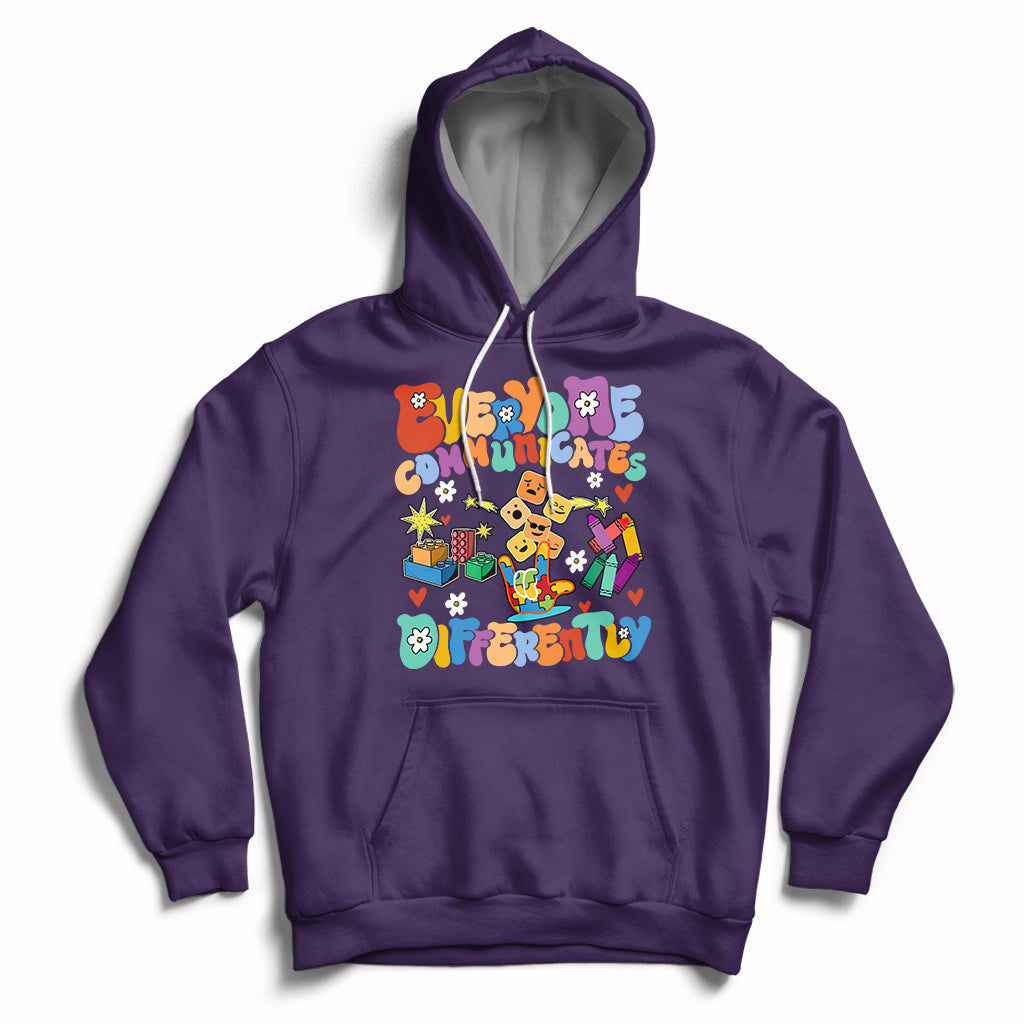 Everyone Communicates Differently Special Education Autism Hoodie - Wonder Print Shop