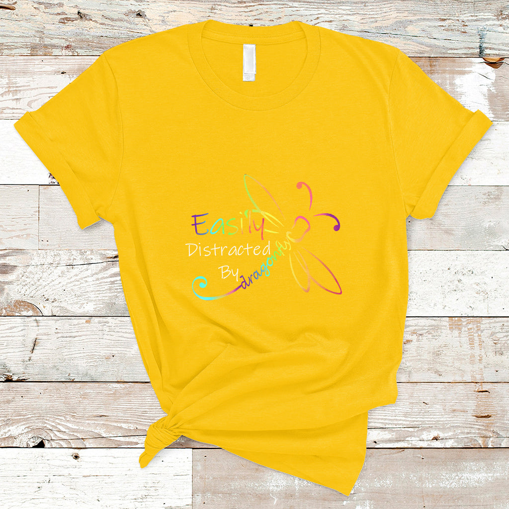 Easily Distracted By Dragonflies Insect Lovers T Shirt - Wonder Print Shop