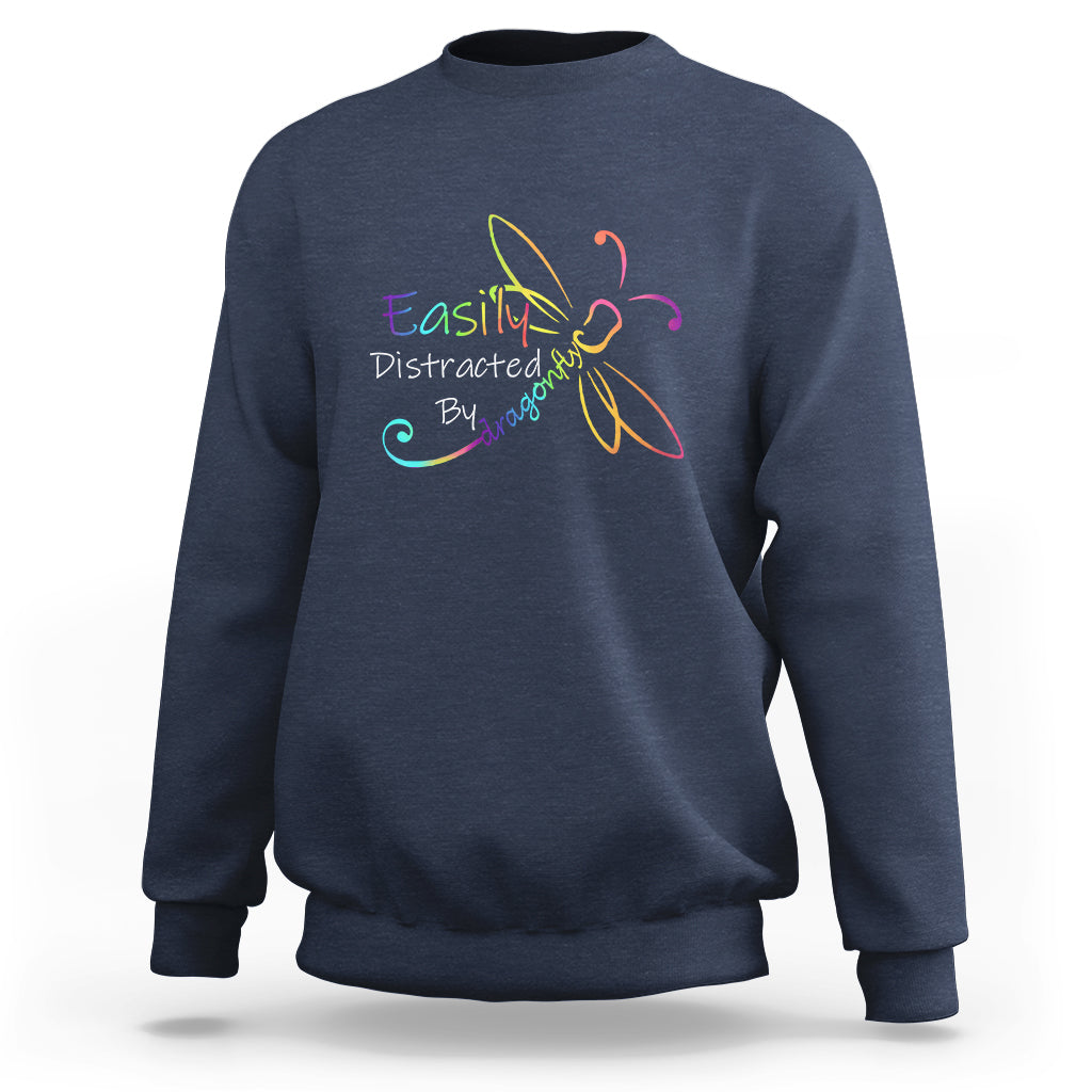 Easily Distracted By Dragonflies Insect Lovers Sweatshirt - Wonder Print Shop