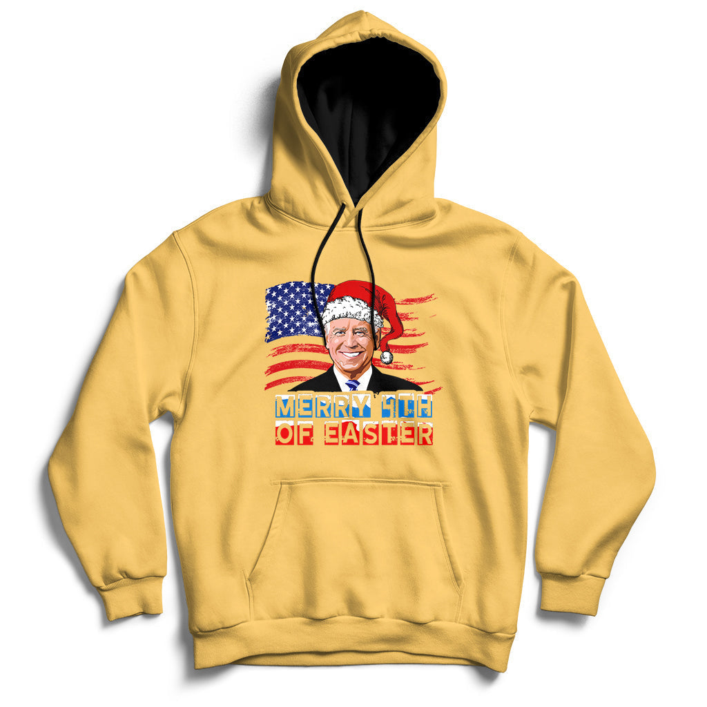 Santa Joe Biden Happy 4th Of Easter Ugly Christmas Sweater Hoodie - Wonder Print Shop