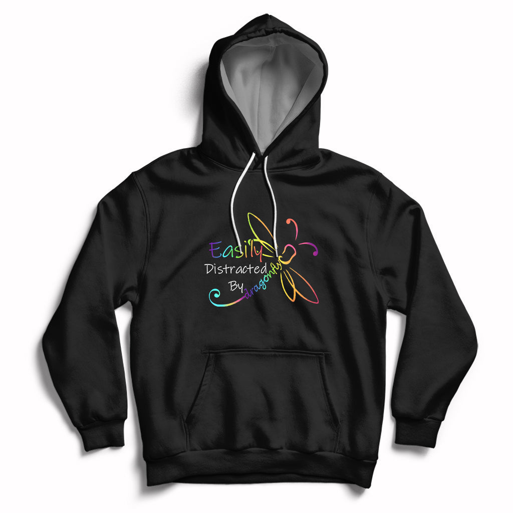 Easily Distracted By Dragonflies Insect Lovers Hoodie - Wonder Print Shop