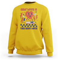 Self Love Is The Best Love Funny Heart Retro Valentine's Day Sweatshirt - Wonder Print Shop