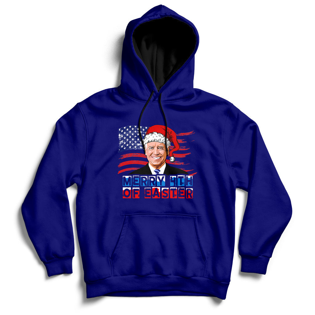 Santa Joe Biden Happy 4th Of Easter Ugly Christmas Sweater Hoodie - Wonder Print Shop