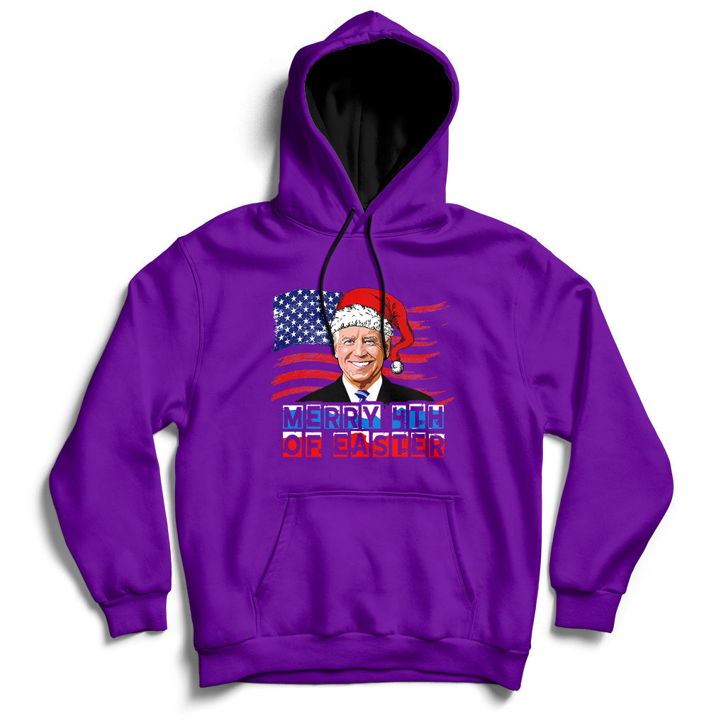 Santa Joe Biden Happy 4th Of Easter Ugly Christmas Sweater Hoodie - Wonder Print Shop