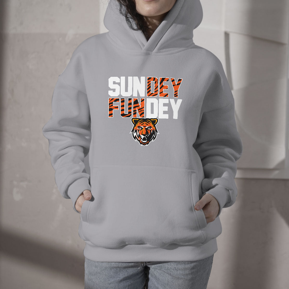Sundey Fundey Fear Da Tiger Rule The Jungle King Of Da North Hoodie - Wonder Print Shop