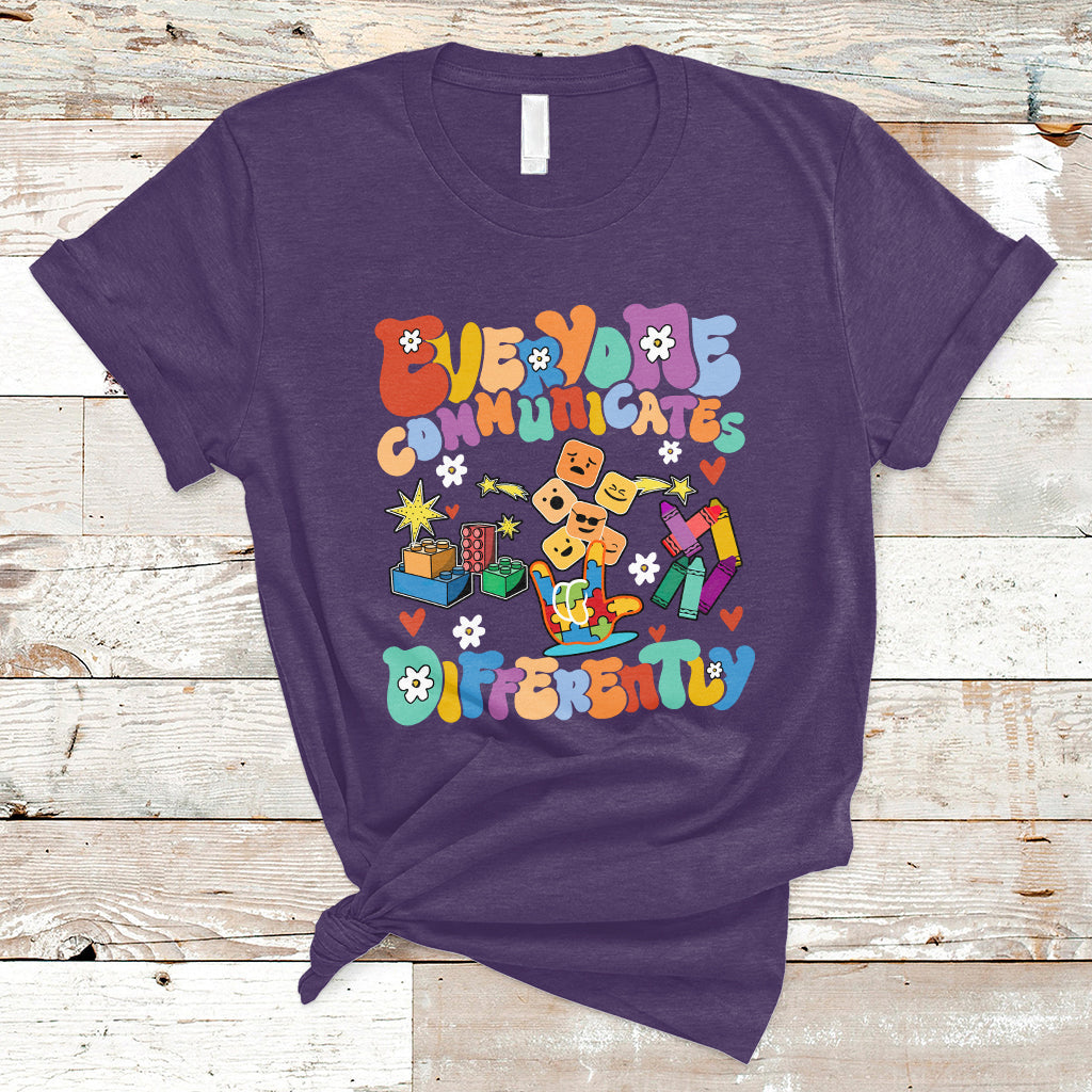 Everyone Communicates Differently Special Education Autism T Shirt - Wonder Print Shop