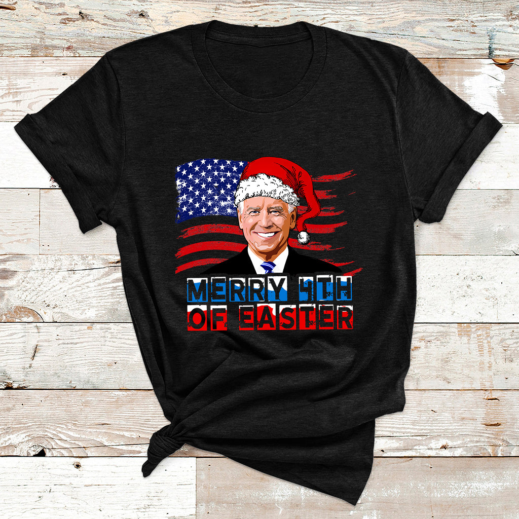 Santa Joe Biden Happy 4th Of Easter Ugly Christmas Sweater T Shirt - Wonder Print Shop