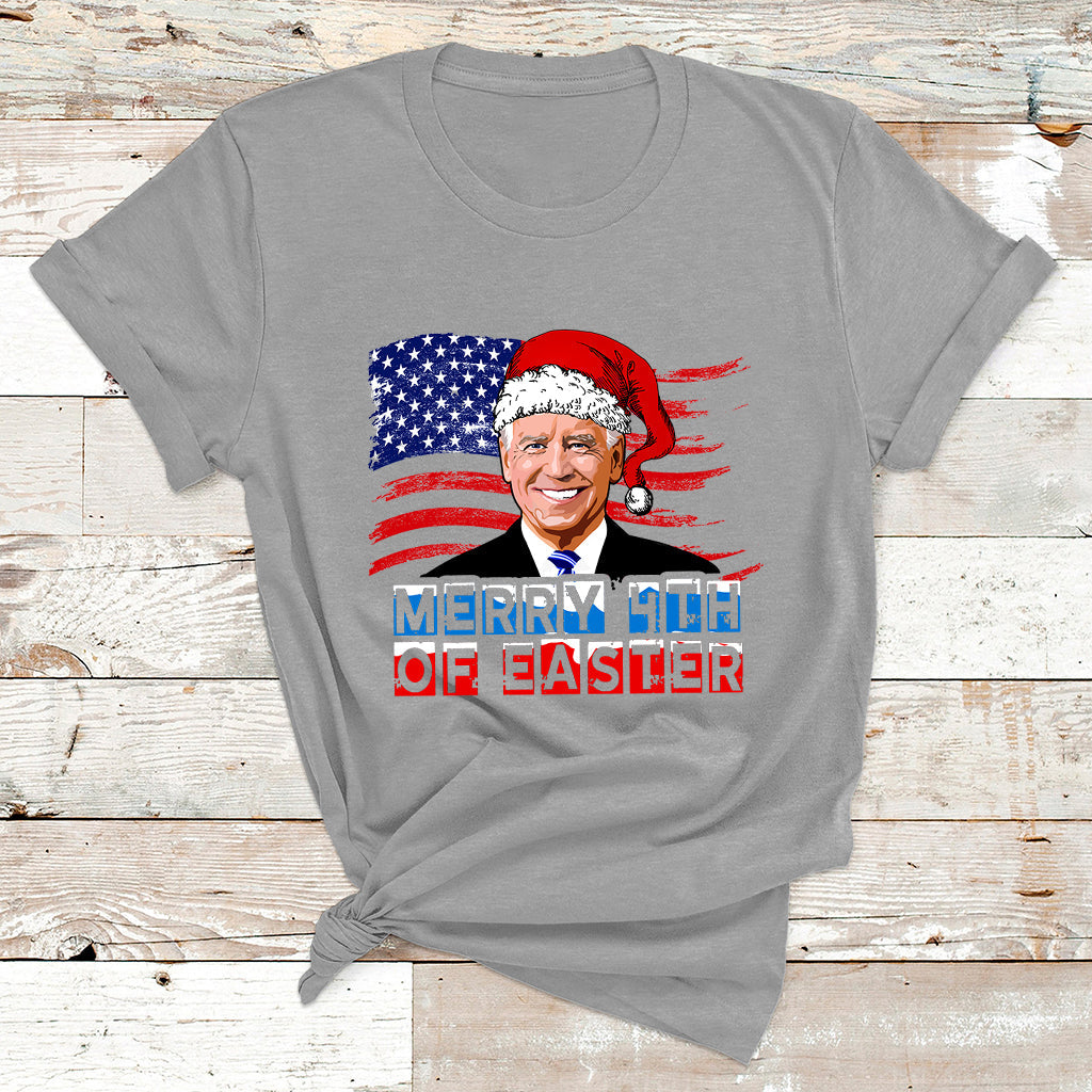 Santa Joe Biden Happy 4th Of Easter Ugly Christmas Sweater T Shirt - Wonder Print Shop