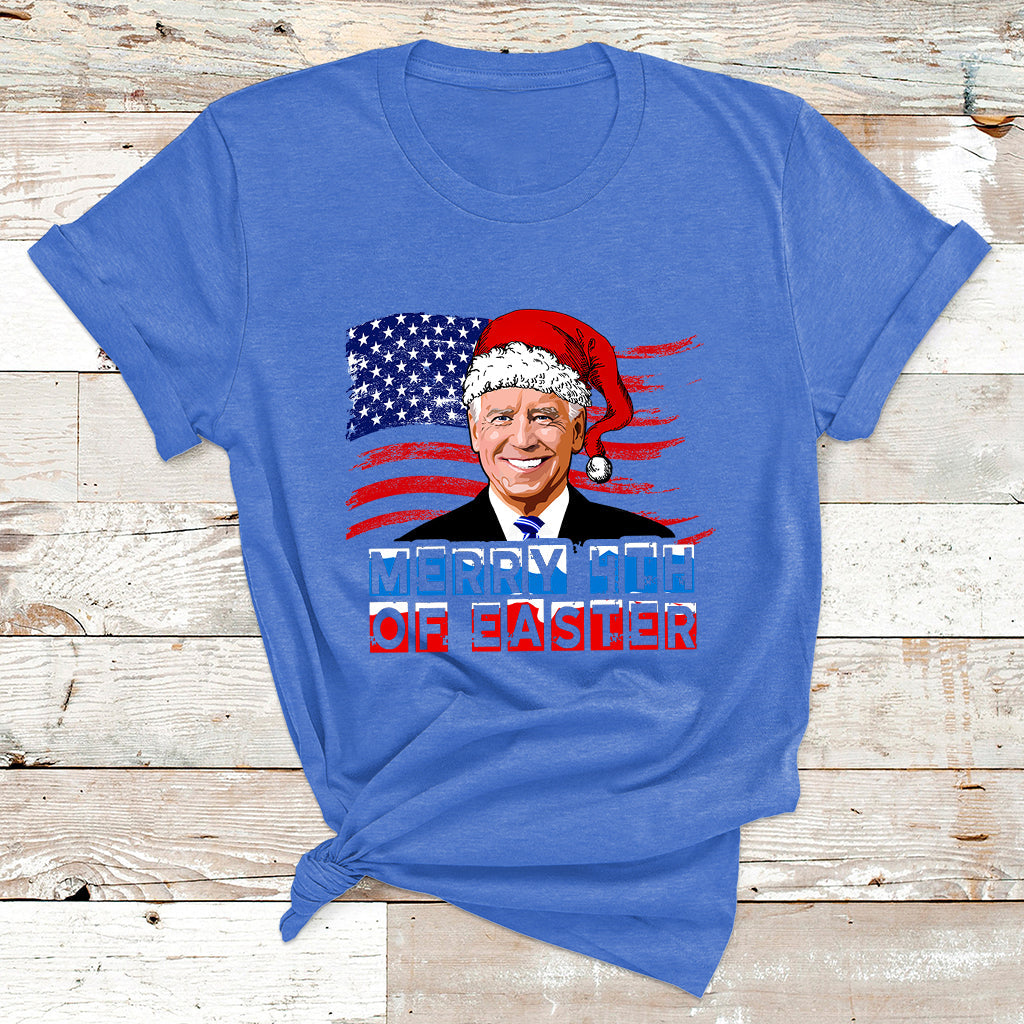 Santa Joe Biden Happy 4th Of Easter Ugly Christmas Sweater T Shirt - Wonder Print Shop