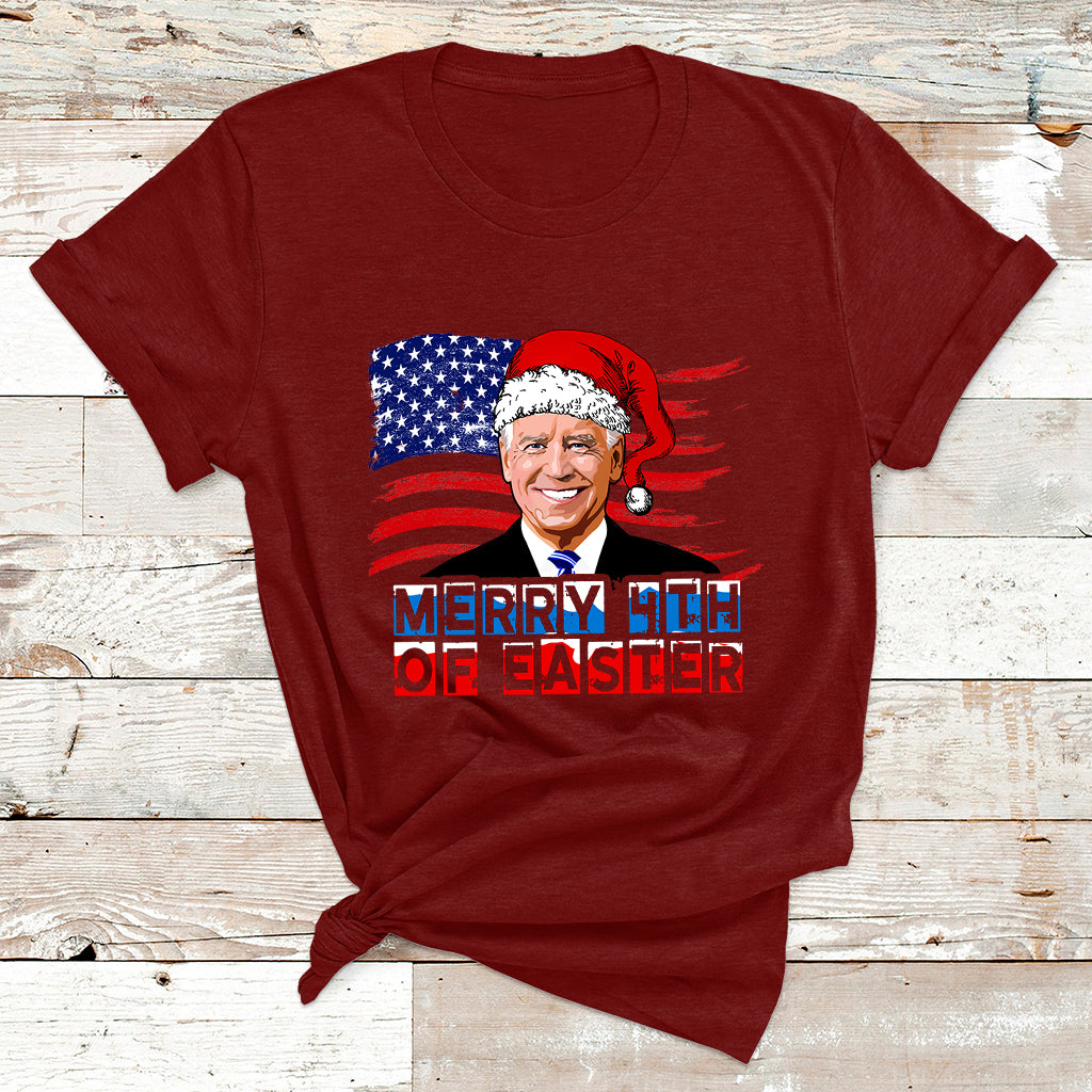 Santa Joe Biden Happy 4th Of Easter Ugly Christmas Sweater T Shirt - Wonder Print Shop