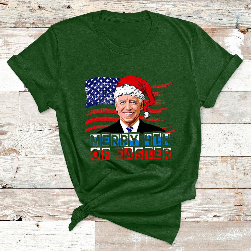 Santa Joe Biden Happy 4th Of Easter Ugly Christmas Sweater T Shirt - Wonder Print Shop