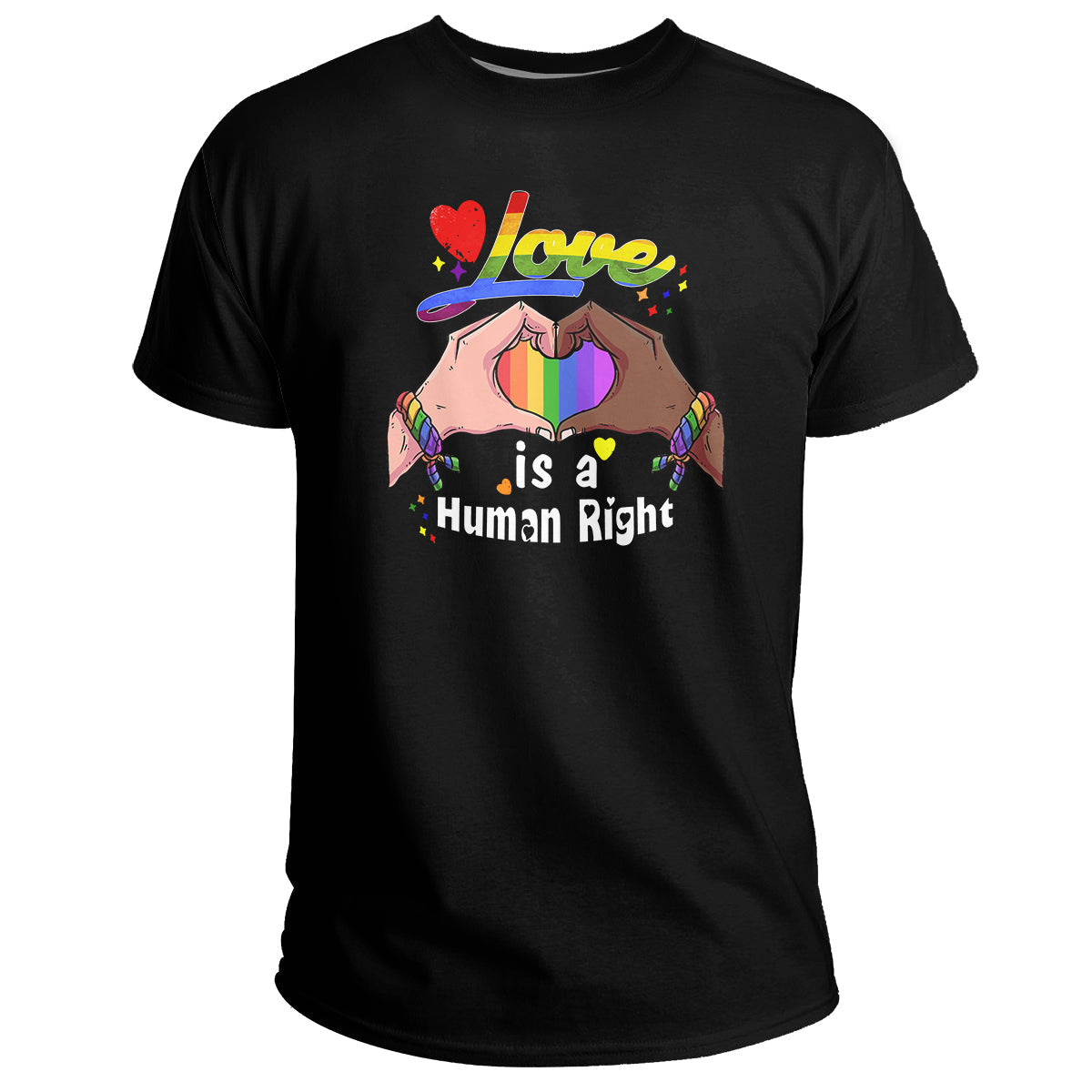 Love is A Human Right LGBTQ Rainbow Heart Gay Pride, LGBT T Shirt - Wonder Print Shop