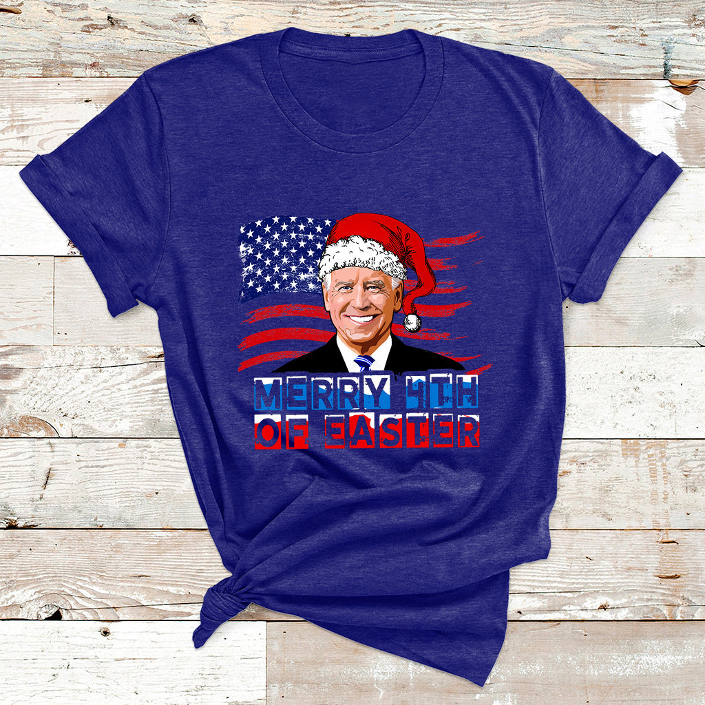 Santa Joe Biden Happy 4th Of Easter Ugly Christmas Sweater T Shirt - Wonder Print Shop