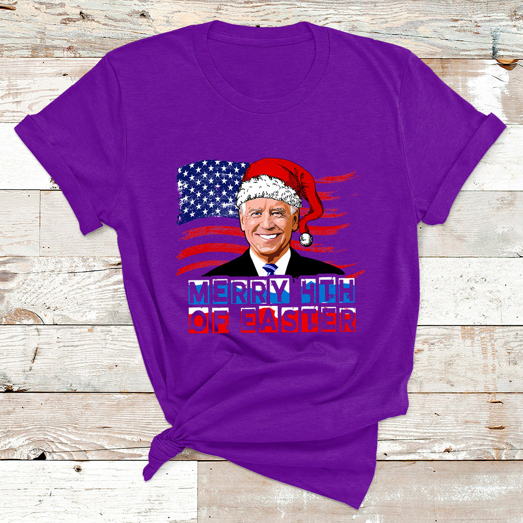 Santa Joe Biden Happy 4th Of Easter Ugly Christmas Sweater T Shirt - Wonder Print Shop