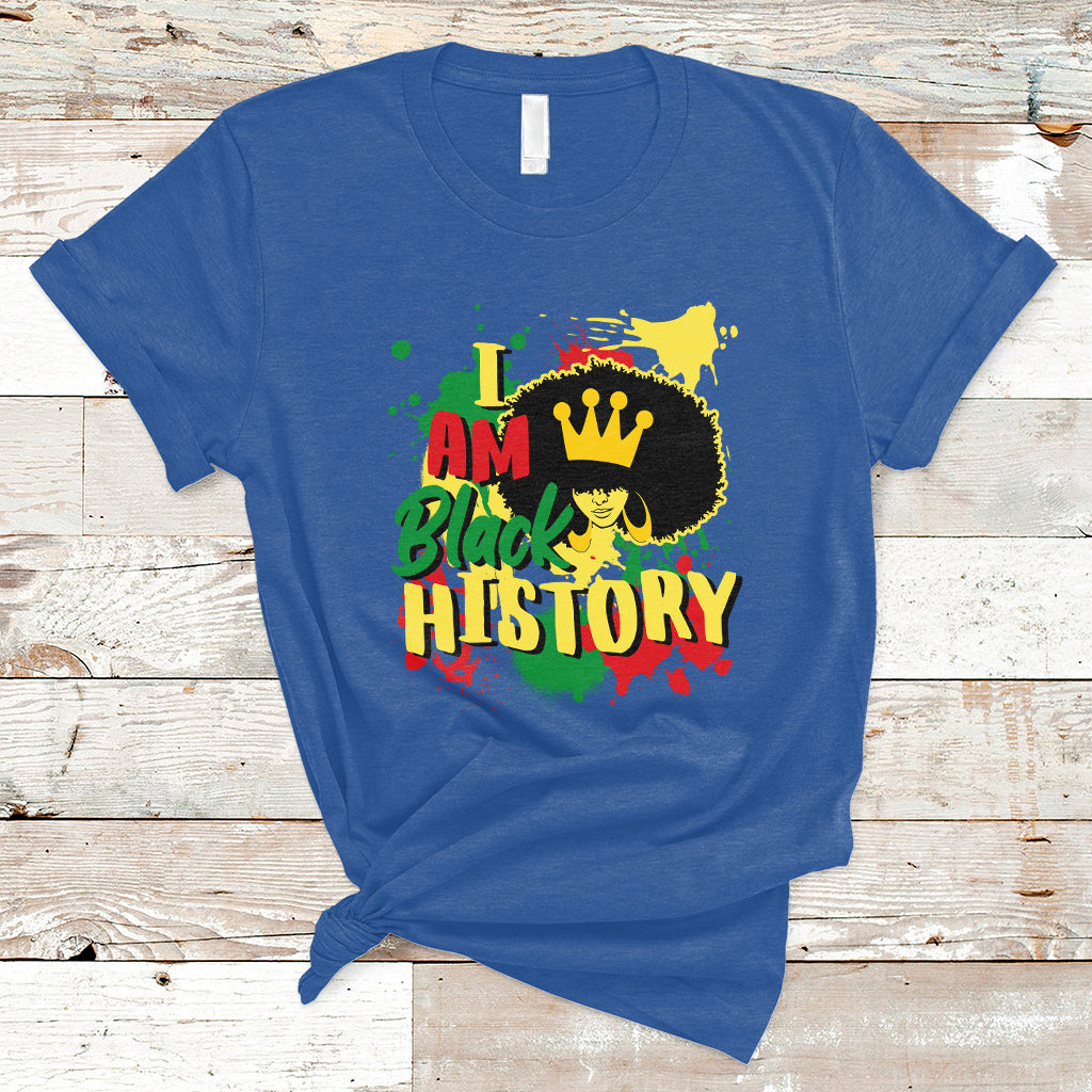 I Am Black History African American Pride Black DNA Queen T-Shirt - Wonder Print Shop