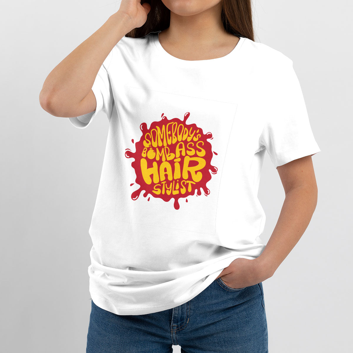 Somebody's Bomb Ass Hairstylist Funny Fine Ass Saying Career T Shirt - Wonder Print Shop