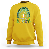 Happy Go Lucky Happy St. Patrick's Day Rainbow Shamrocks Sweatshirt - Wonder Print Shop