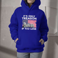 Vintage It's Only Treason If You Lose 4th Of July Independence Day Presidents Day Founding Fathers US Pride American Flag Patriots Political Hoodie - Wonder Print Shop
