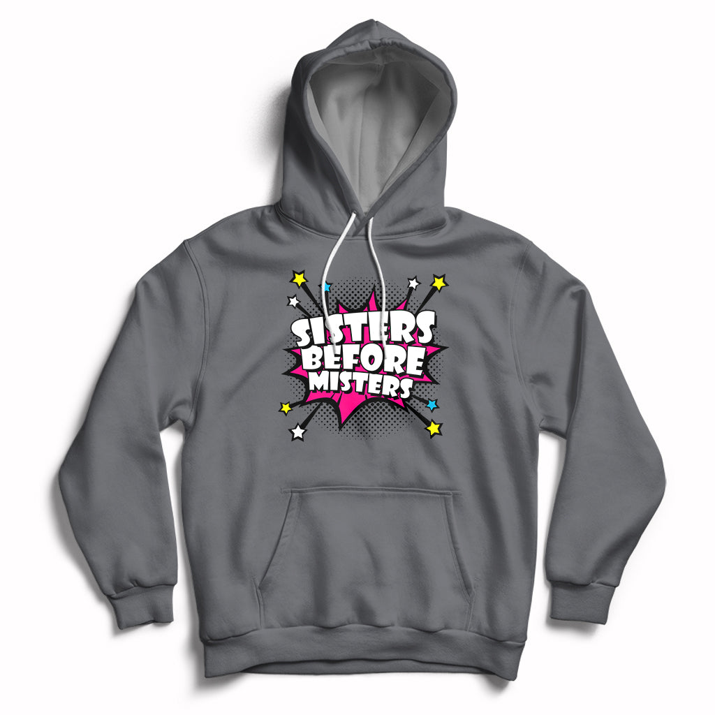 Sisters Before Misters Retro Galentine's Day Hoodie - Wonder Print Shop