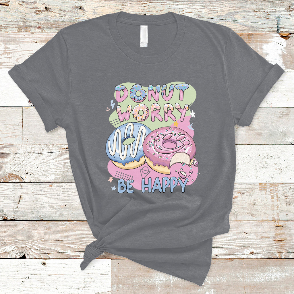 Donut Worry Be Happy Positive Funny Gifts Mens Womens Kids T-Shirt - Wonder Print Shop