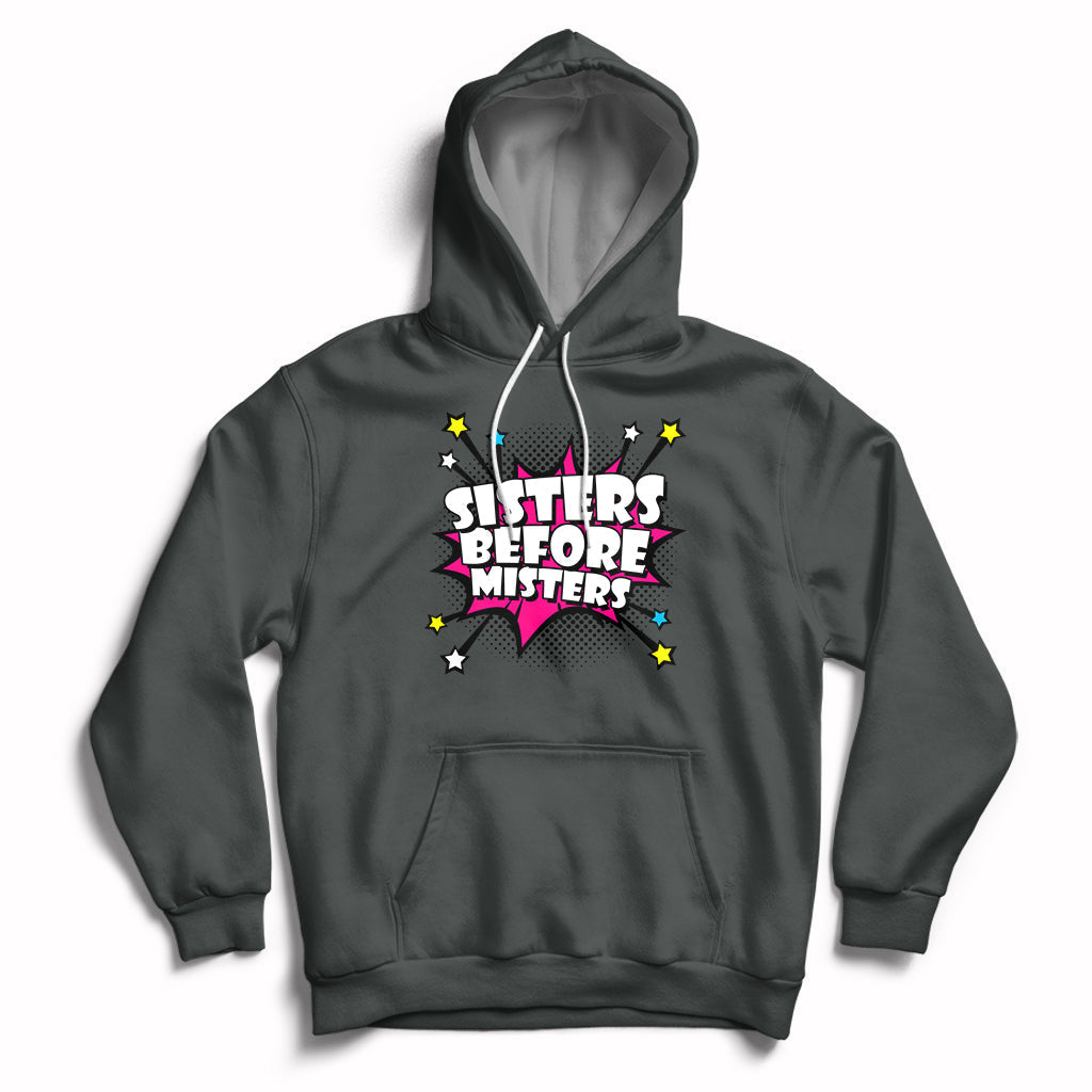 Sisters Before Misters Retro Galentine's Day Hoodie - Wonder Print Shop