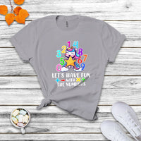 Let's Have Fun With The Numbers Happy Math Day Number Day Cute Unicorn Custome School Kids T Shirt - Wonder Print Shop