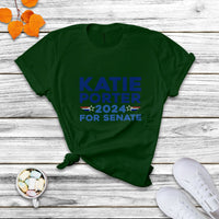 Katie Porter 2024 For US Senate California Democrat Senator - Blue T Shirt - Wonder Print Shop