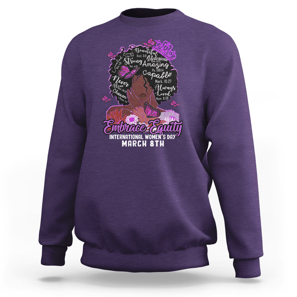 International Women's Day IWD Embrace Equity Black Girl Queen Women's History Sweatshirt - Wonder Print Shop