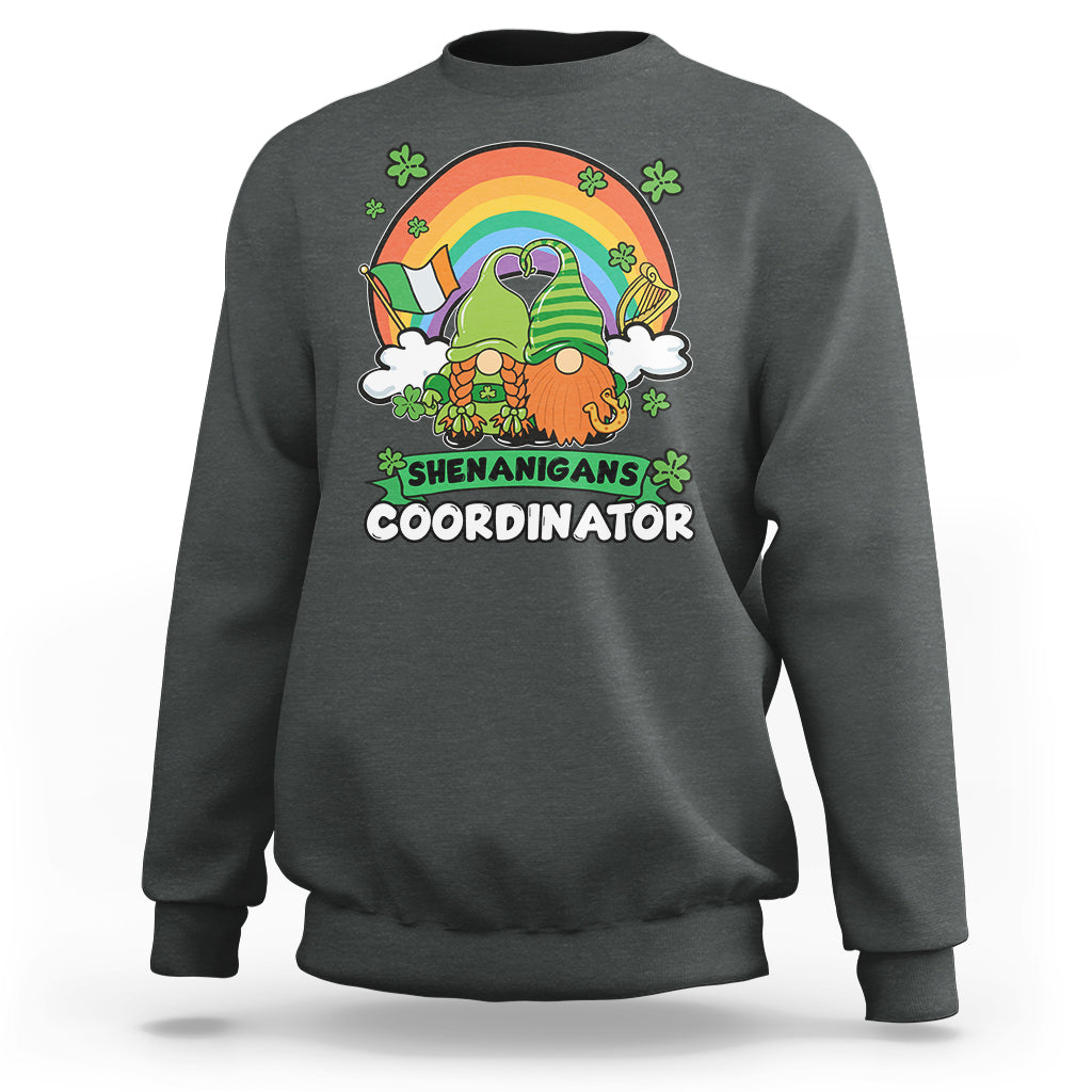 Shenanigans Coordinator St Patrick's Day Teacher Gnomes Sweatshirt - Wonder Print Shop