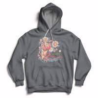 Charcoal gray women’s hoodie with floral bouquet graphic and “Happy Mother Day” text on chest