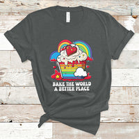 Bake The World A Better Place Funny Baking Pastry Pun Baker T-Shirt - Wonder Print Shop