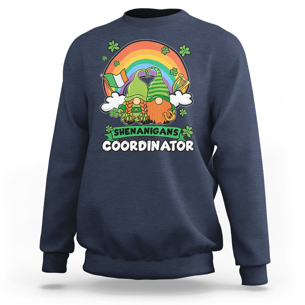 Shenanigans Coordinator St Patrick's Day Teacher Gnomes Sweatshirt - Wonder Print Shop