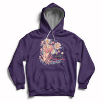 Purple women’s hoodie with floral bouquet graphic and “Happy Mother Day” text on chest