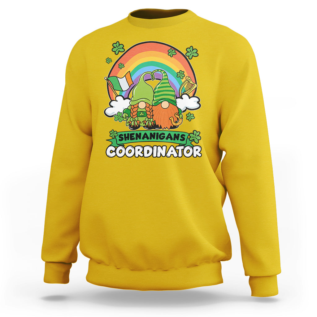 Shenanigans Coordinator St Patrick's Day Teacher Gnomes Sweatshirt - Wonder Print Shop