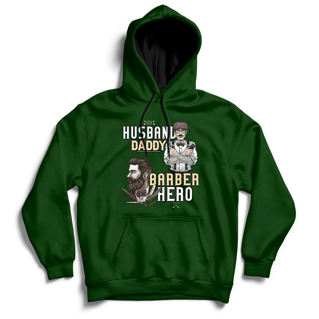 Husband Daddy Barber Hero Hoodie - Wonder Print Shop