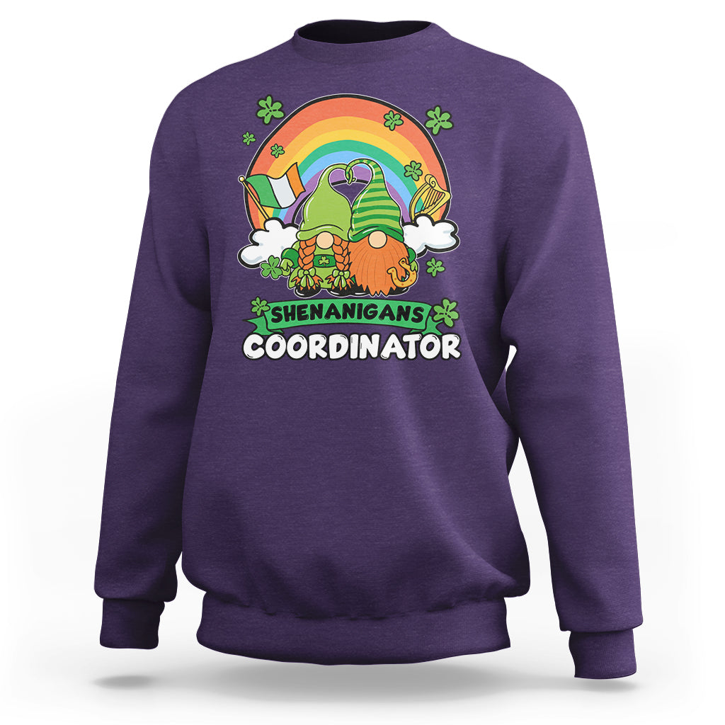 Shenanigans Coordinator St Patrick's Day Teacher Gnomes Sweatshirt - Wonder Print Shop