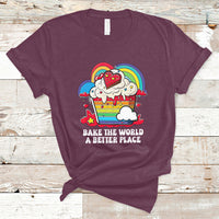 Bake The World A Better Place Funny Baking Pastry Pun Baker T-Shirt - Wonder Print Shop