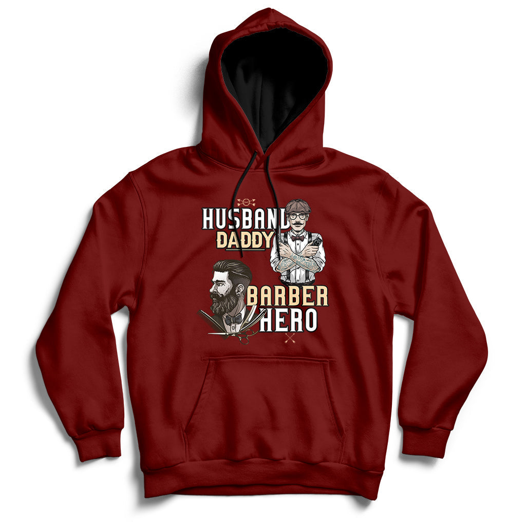 Husband Daddy Barber Hero Hoodie - Wonder Print Shop