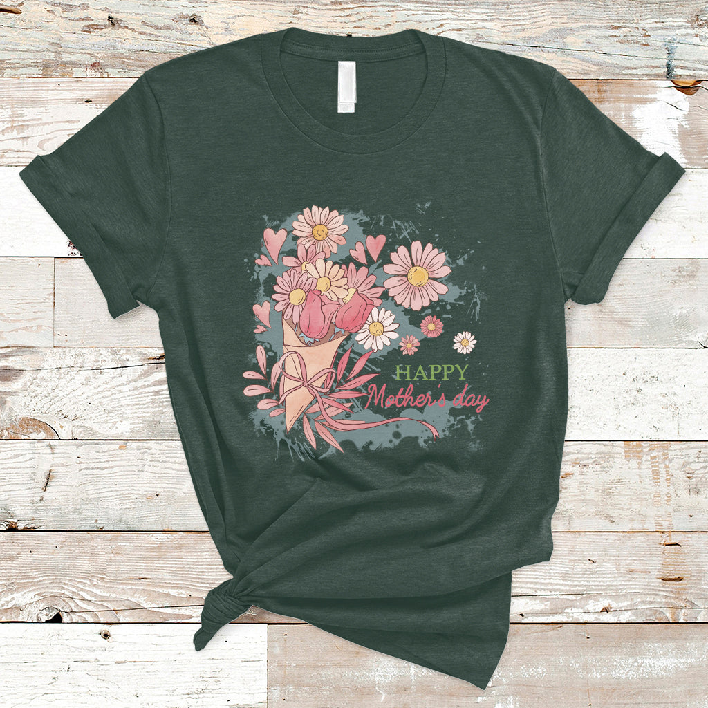 Happy Mother's Day Cute Floral Flowers For Womens Mom Grandma T Shirt - Wonder Print Shop